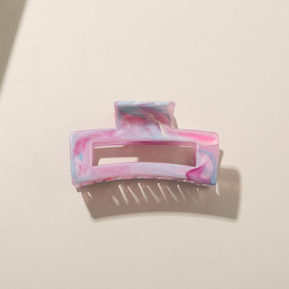 Beau - Marble Pattern Rectangle PS Hair Claw Clip