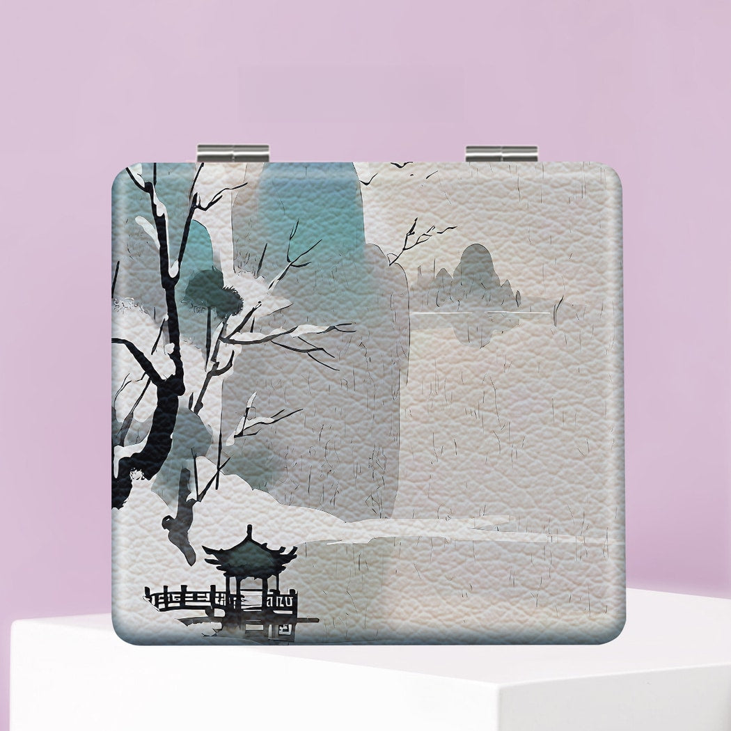Mirroray - Retro Landscape Print Foldable Compact Mirror