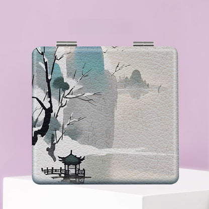 Mirroray - Retro Landscape Print Foldable Compact Mirror