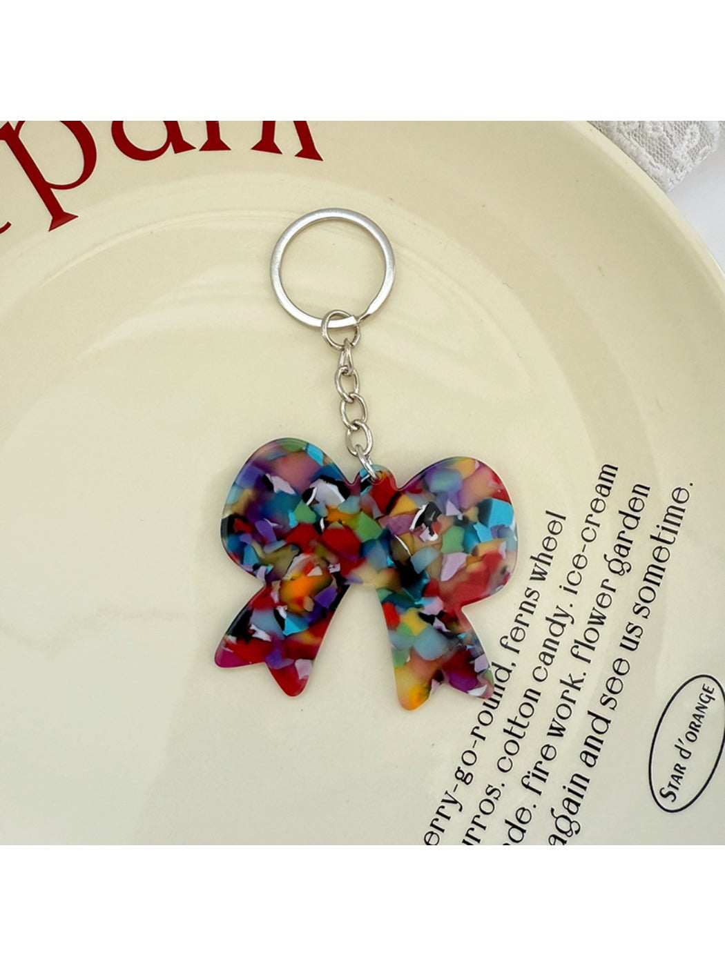 Keypus - Acetate Bow Shaped Keychain Charm