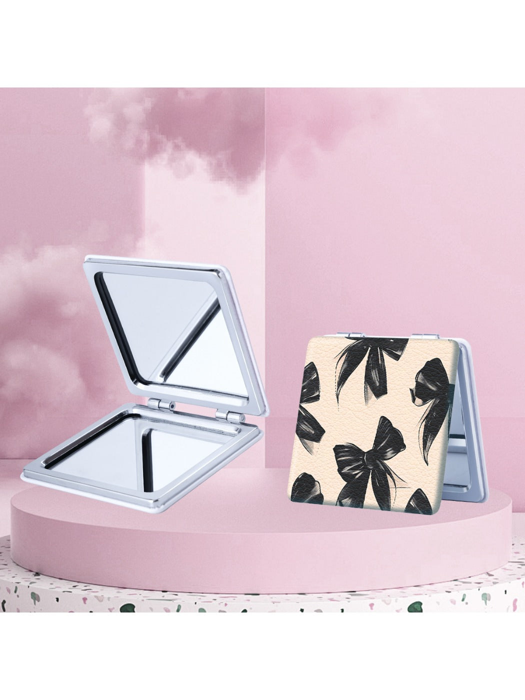 Mirroray - Whimsical Illustrated Square Compact Mirror
