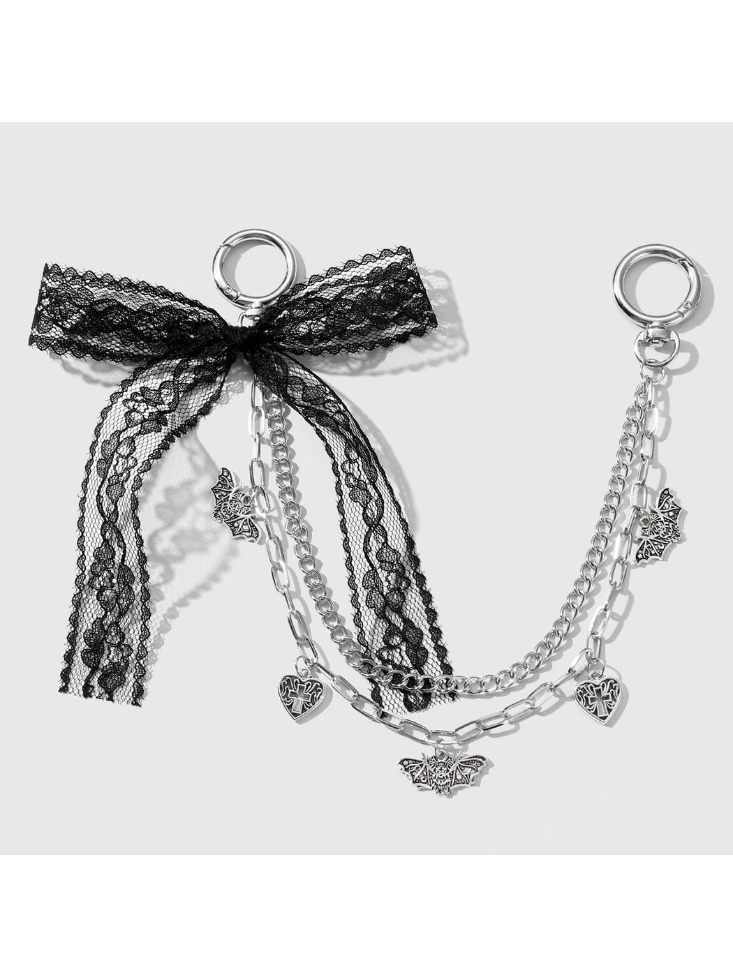 Keypus - Y2K Lace Bow Chain Bag Charm Keychain