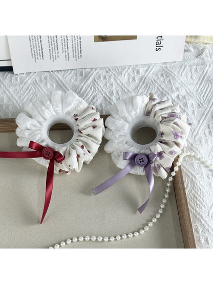 Gifty - Floral Patchwork Ribbon Button Scrunchie