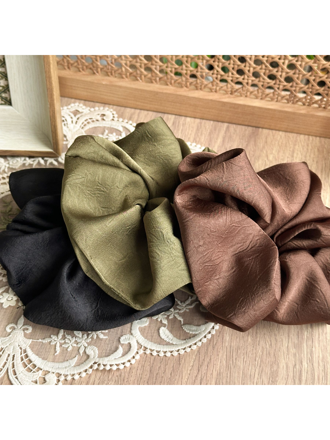 Gifty - Textured Satin Look Voluminous Scrunchie