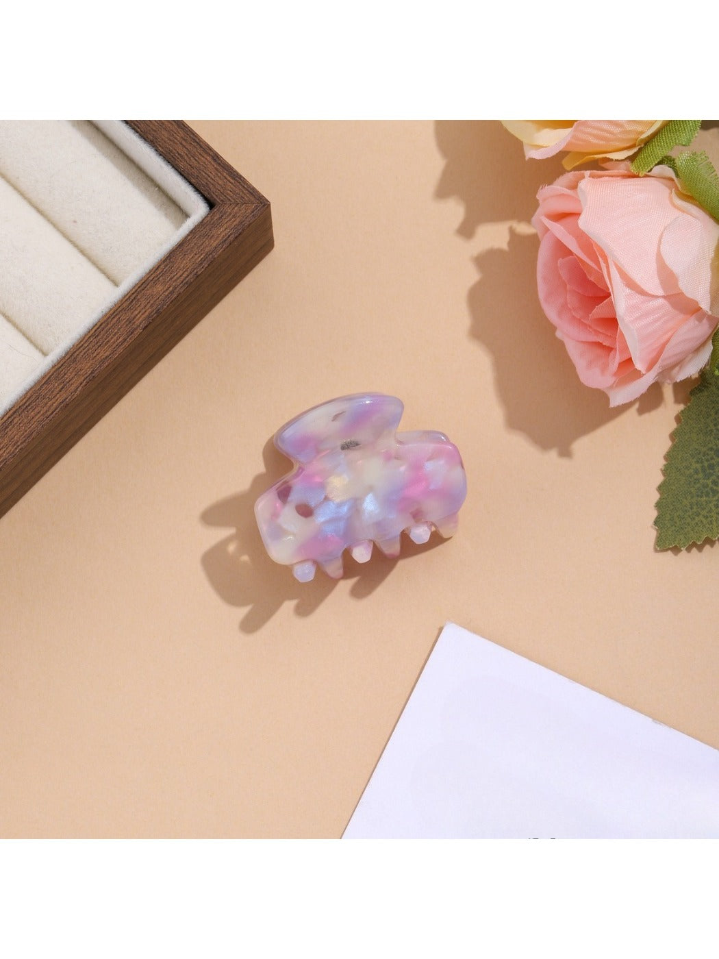 Beau vibrant acetate hair clip shown from top angle emphasizing smooth edges