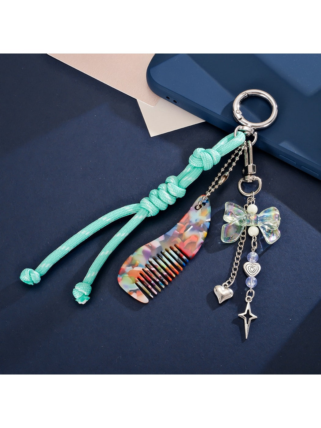 Keypus - Heart Detail Comb Pendant Phone Charm Keychain