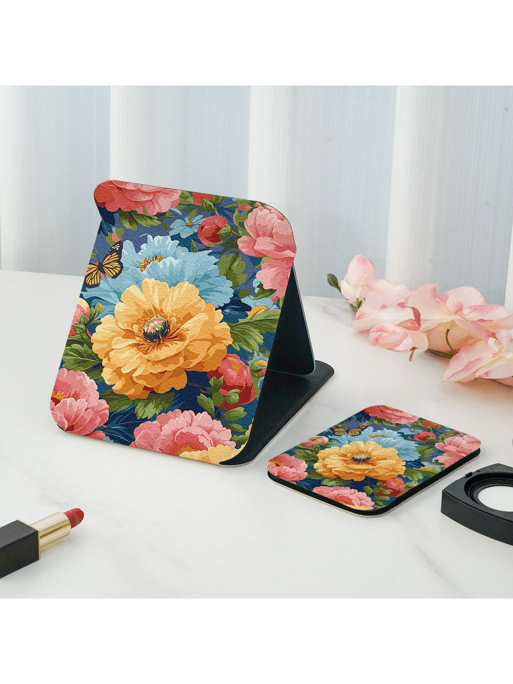 Mirroray - Butterfly Floral Double Sided Printed Folding Mirror