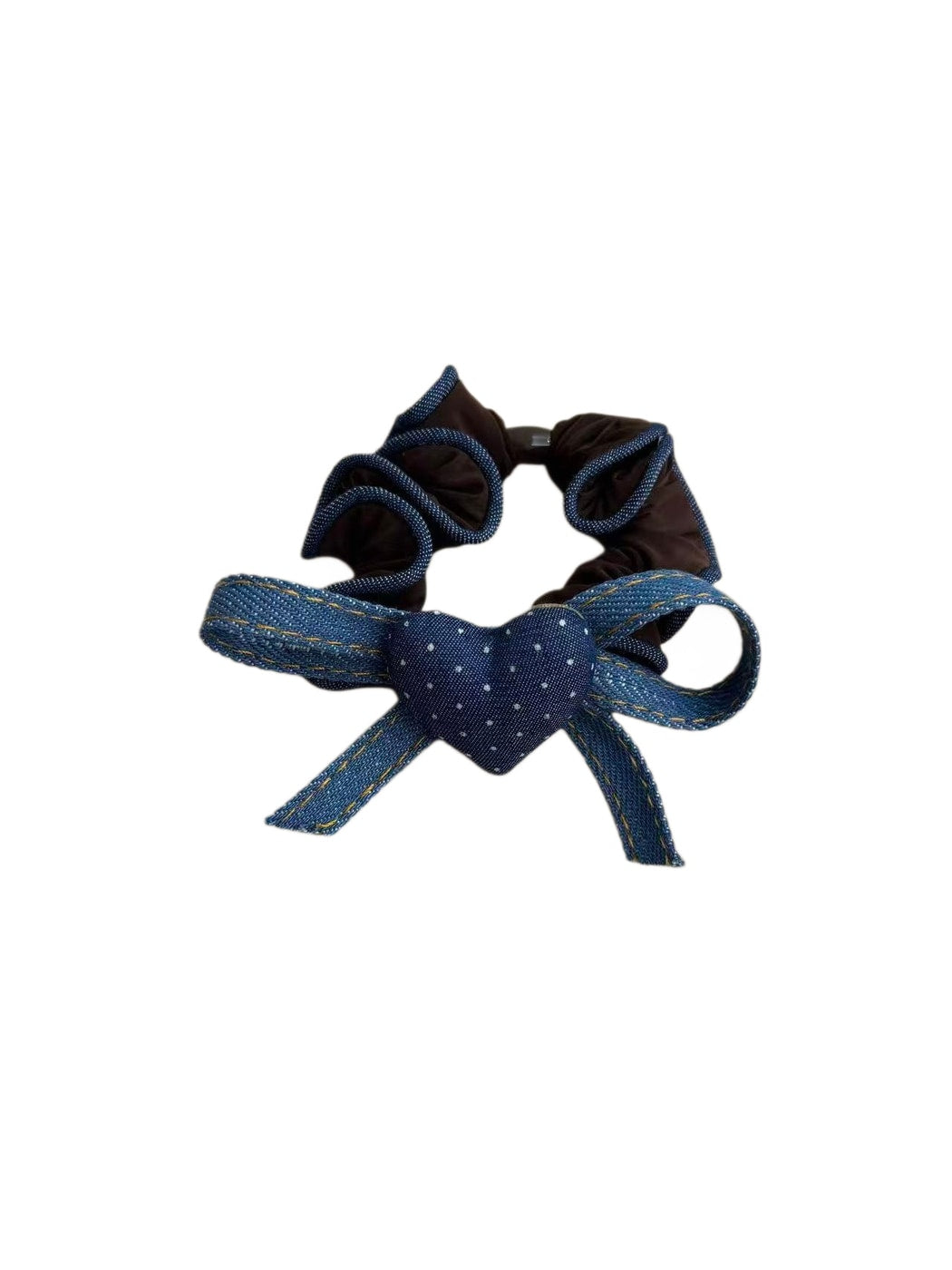 Gifty - Decorative Heart Motif Bow Scrunchie