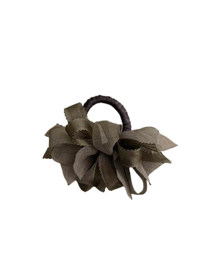 Gifty - Vintage Mesh Flower Bow Polyester Hair Tie