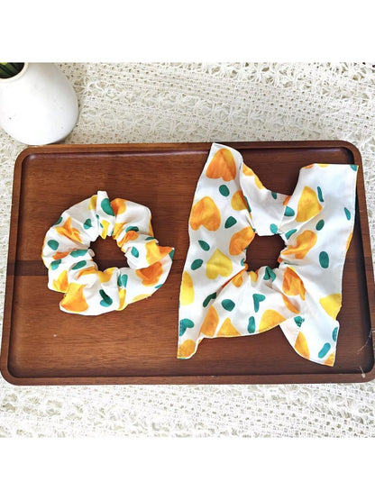 Gifty - Cartoon Heart Print Polyester Scrunchie