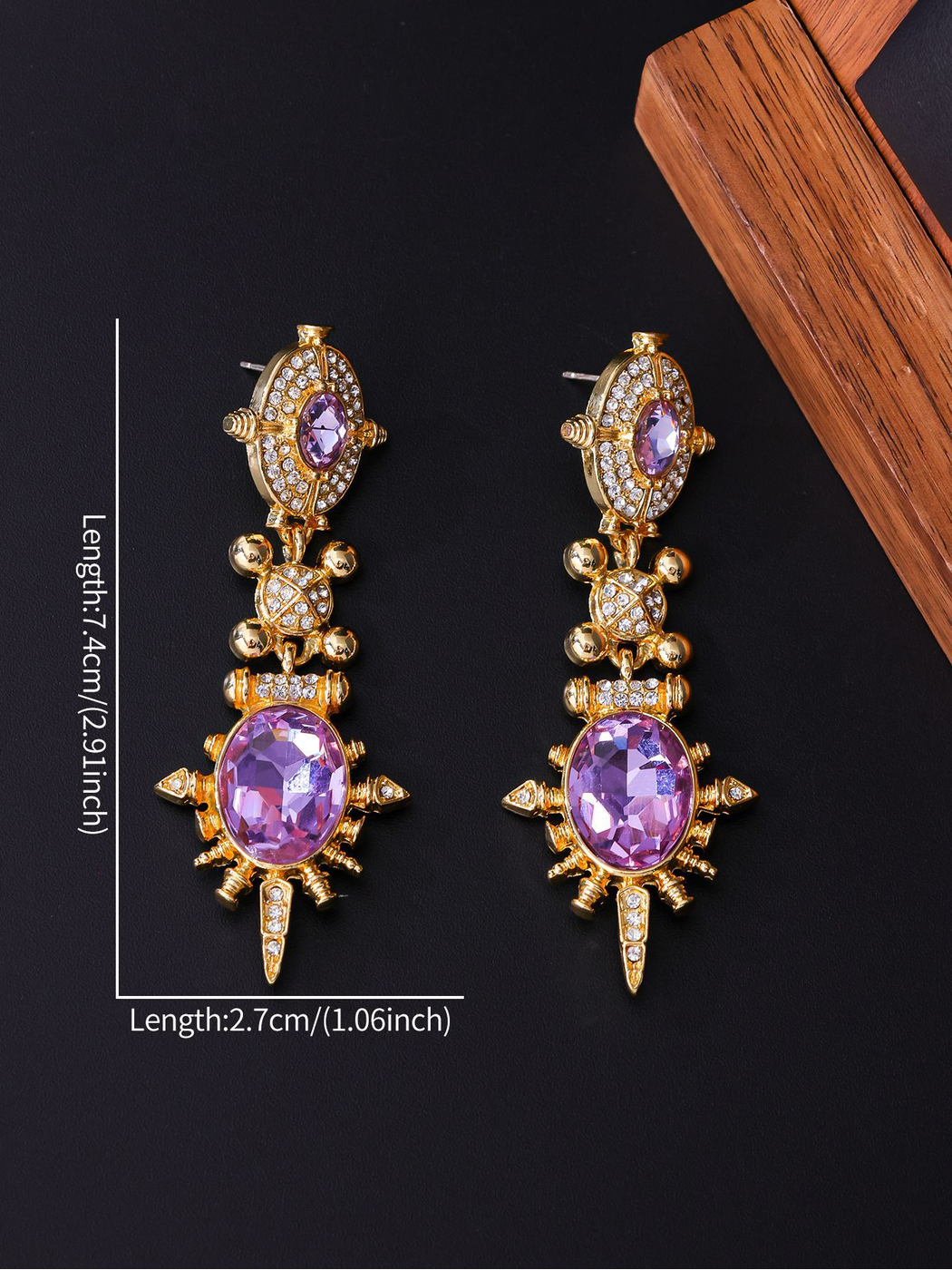 Earedge - Ornate Geometric Drop Style Stud Earrings