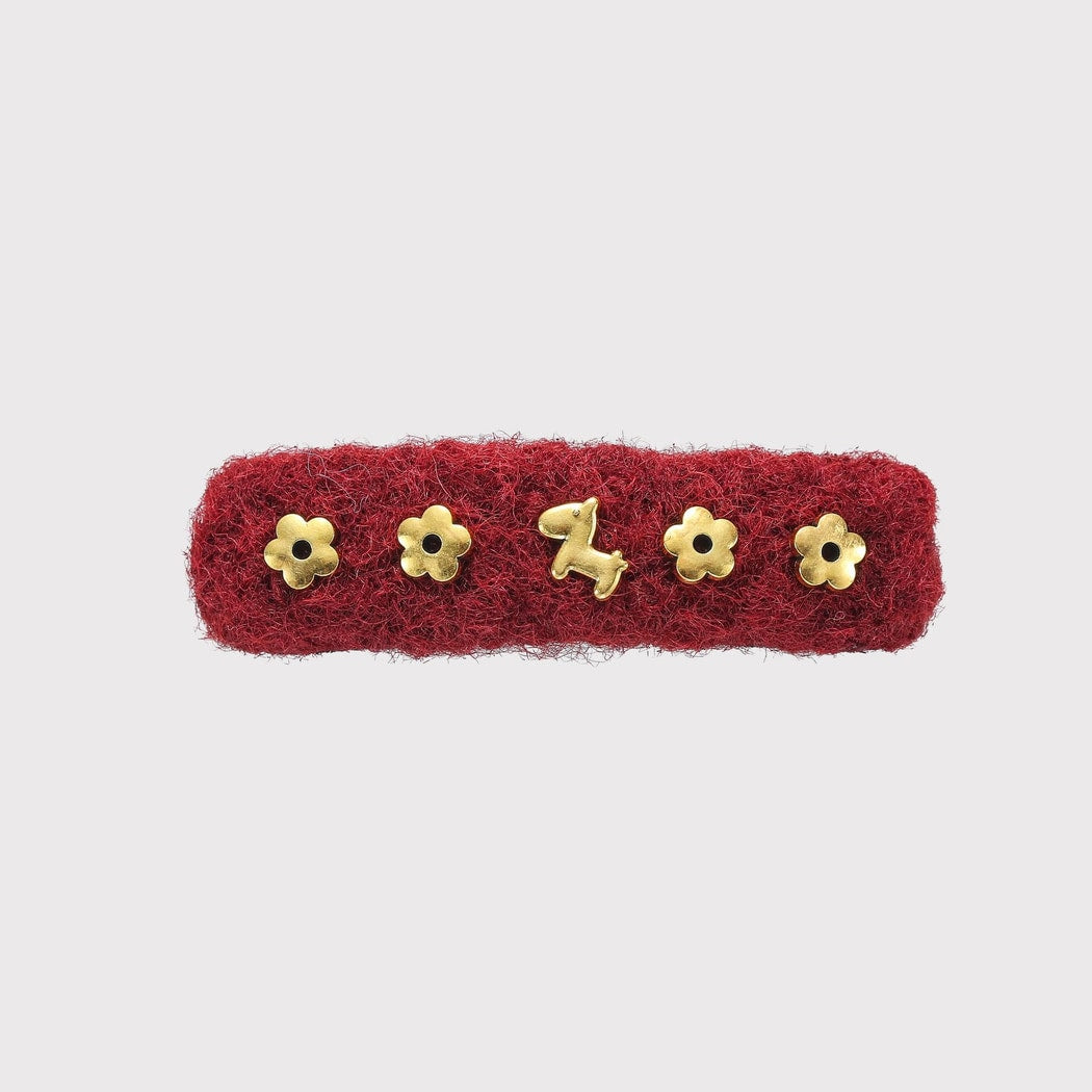 Beau - Textured Floral and Horse Detail Hair Clip