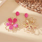 Side view of Earedge flower shaped drop earrings showing the drop length