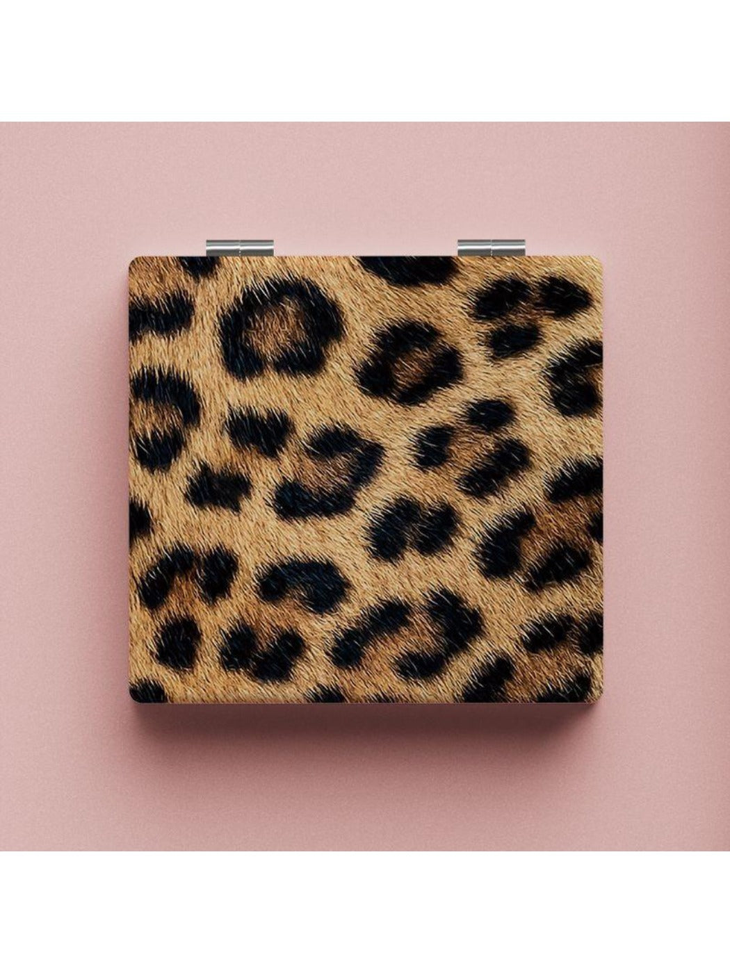 Mirroray - Vintage Leopard Print Square Compact Mirror