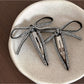 Beau - Rhinestone Bow Side Snap Hair Clip