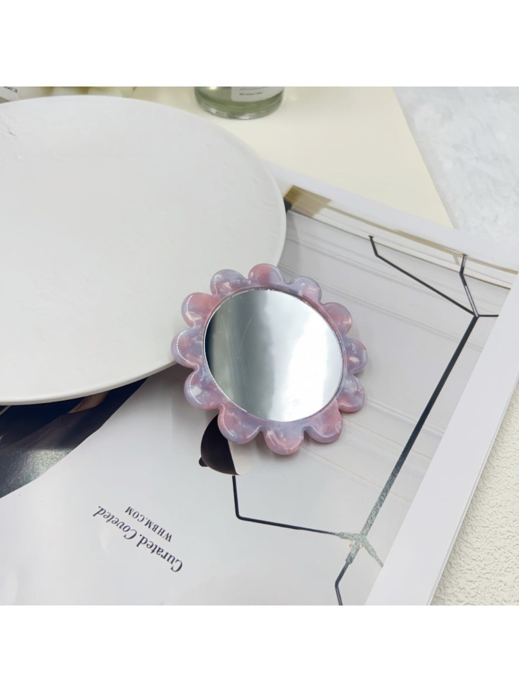 Mirroray - Acetic Acid Plate Sunflower Small Round Mirror