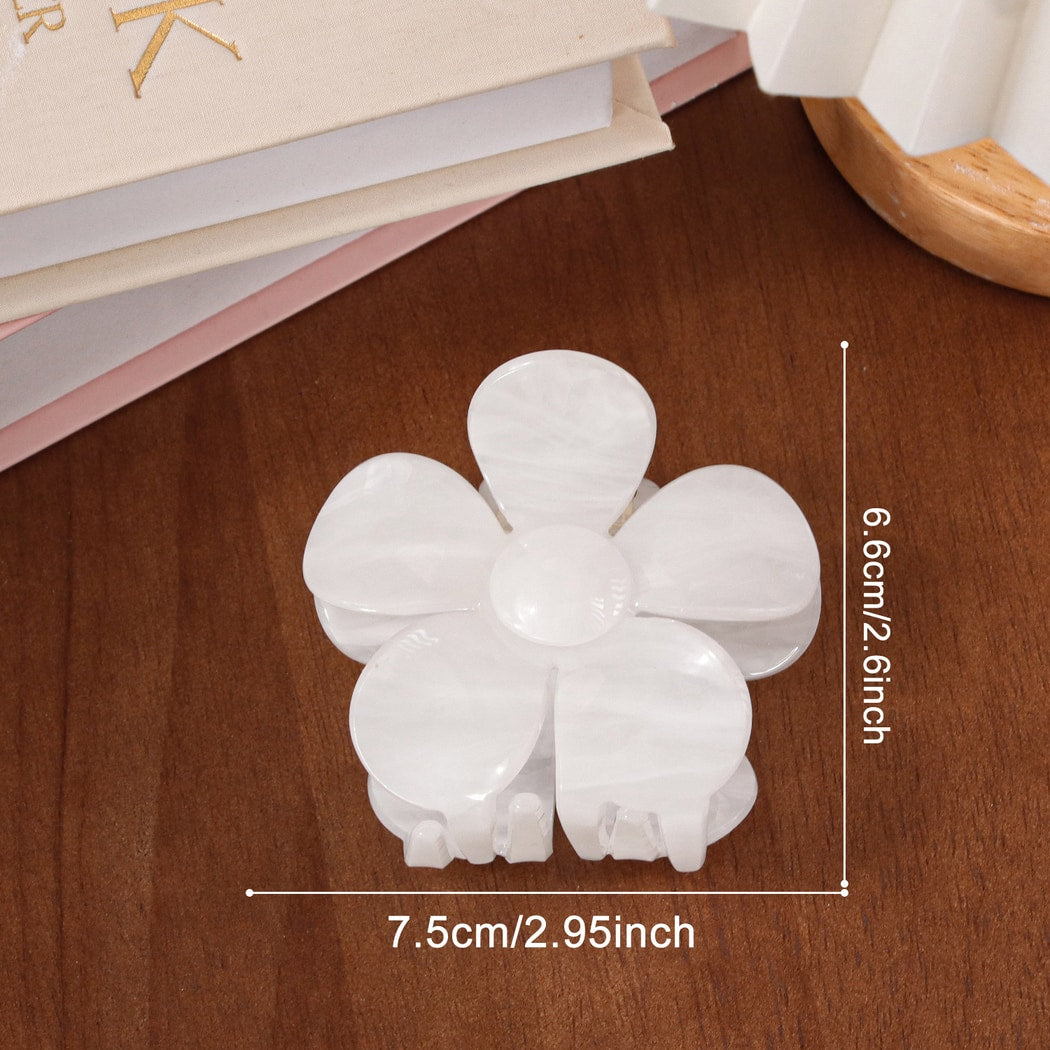 Beau - Muted Marble Floral Design Claw Clip