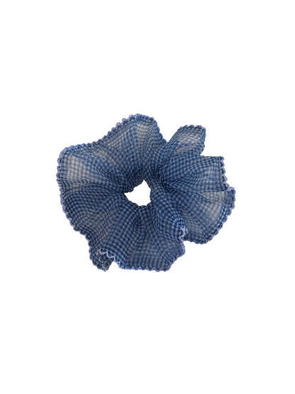 Gifty - Plaid Organza Look Polyester Scrunchie