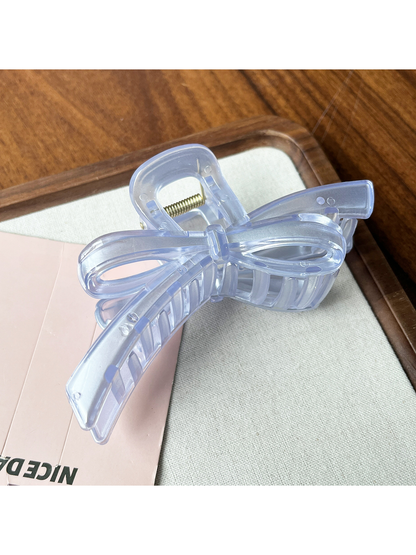 Beau - Large Bow Ring Detail Geometric PC Claw Clip