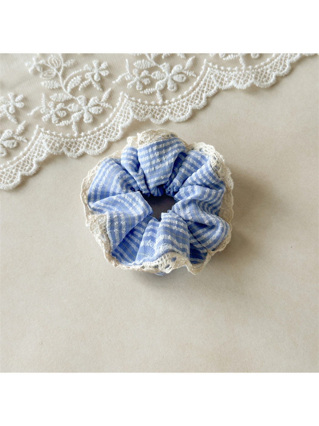 Gifty - Plaid Lace Trim High Stretch Hair Tie