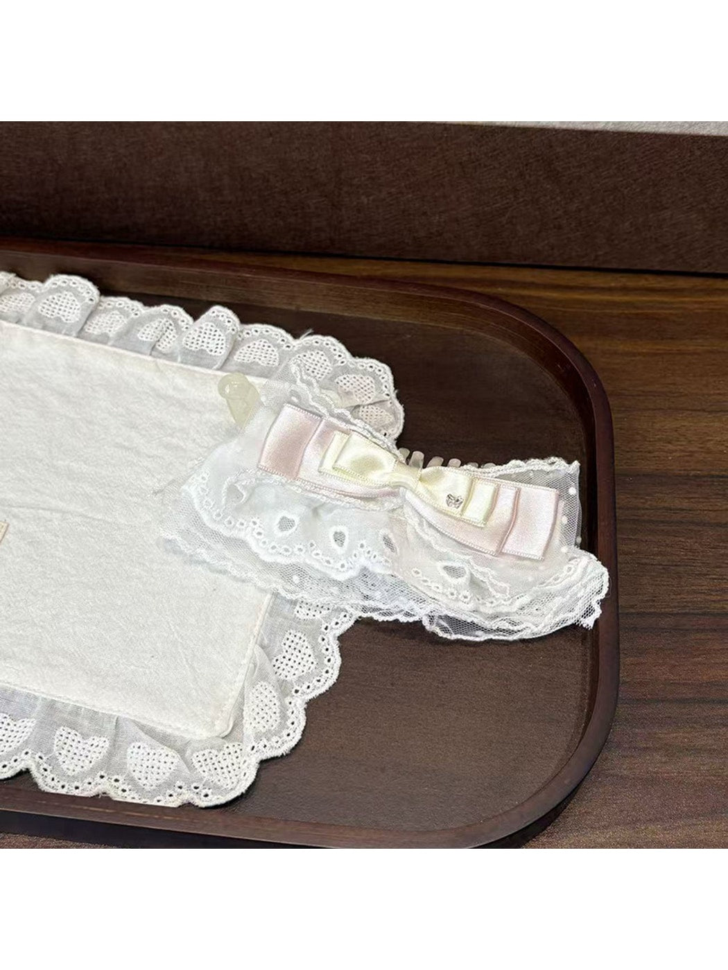 Beau - Sweet Bow Lace Trim Plastic Banana Clip