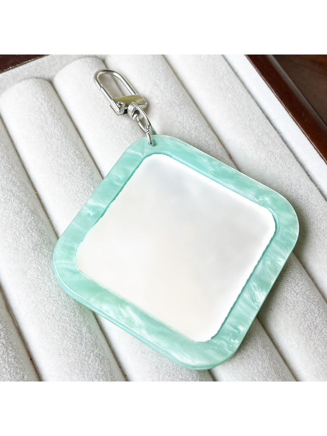 Keypus - Acrylic Square Mirror Bag Charm Keychain
