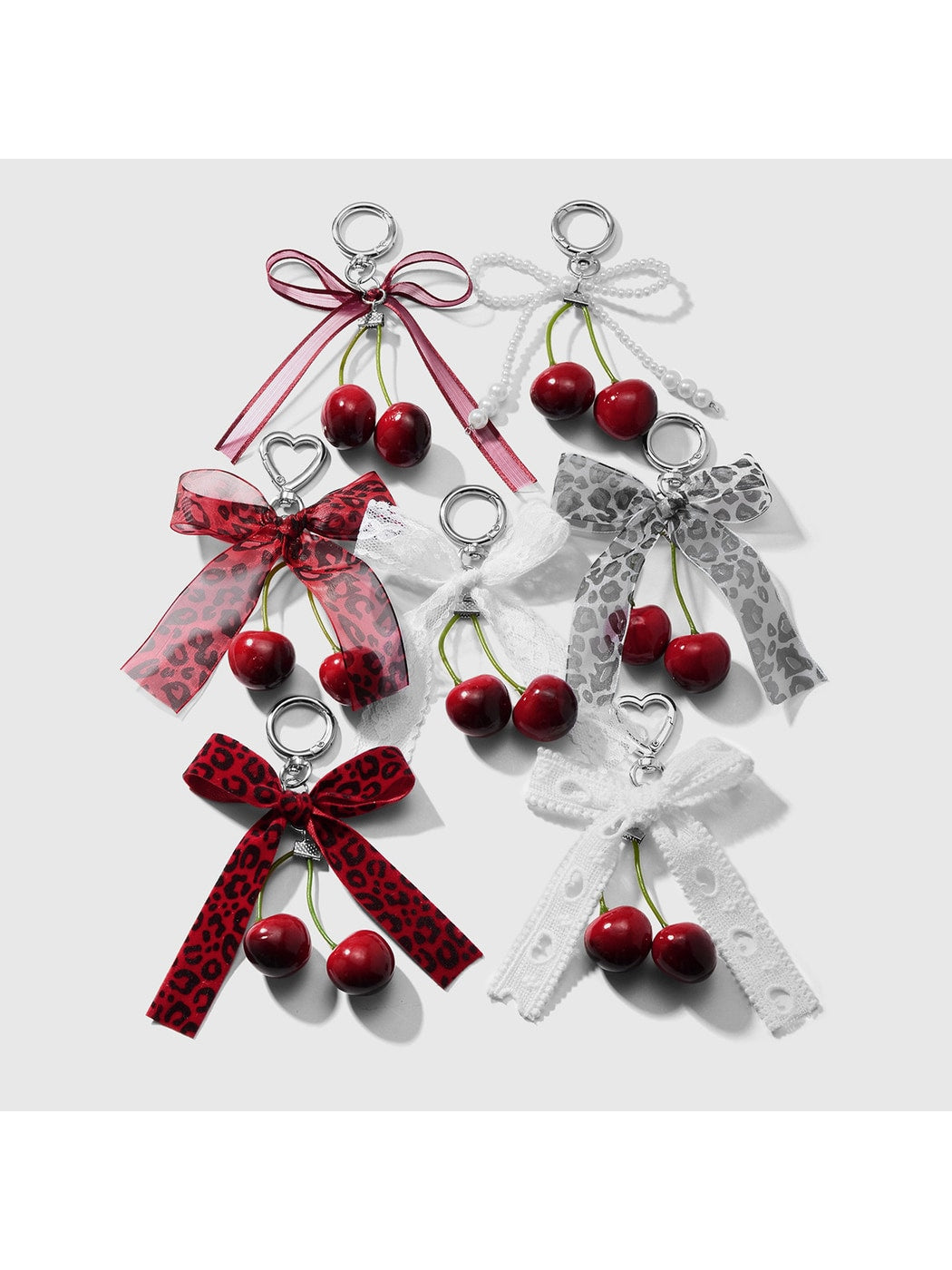 Keypus - Y2K Lace Bow Cherry Bag Charm Keychain