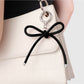 Keypus - Leopard Pattern Bow Faux Leather Bag Charm Keychain