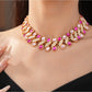 Nozari - Vintage Geometric Oval Rhinestone Necklace