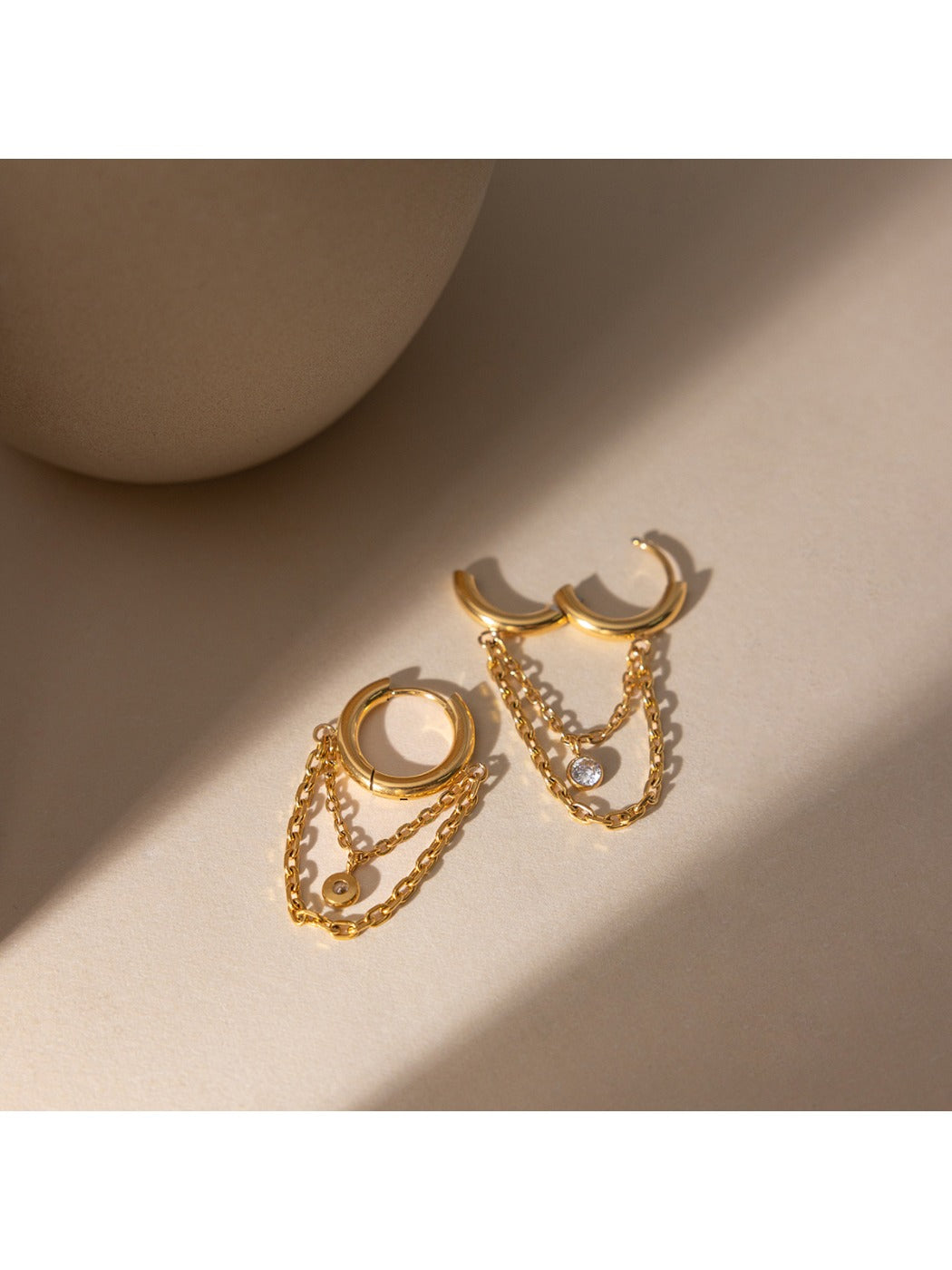 Earedge - Dainty Chain & Tassel Drop Earrings