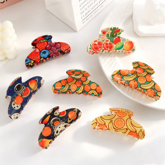 Beau - Fruit Theme Print Casual Claw Clip