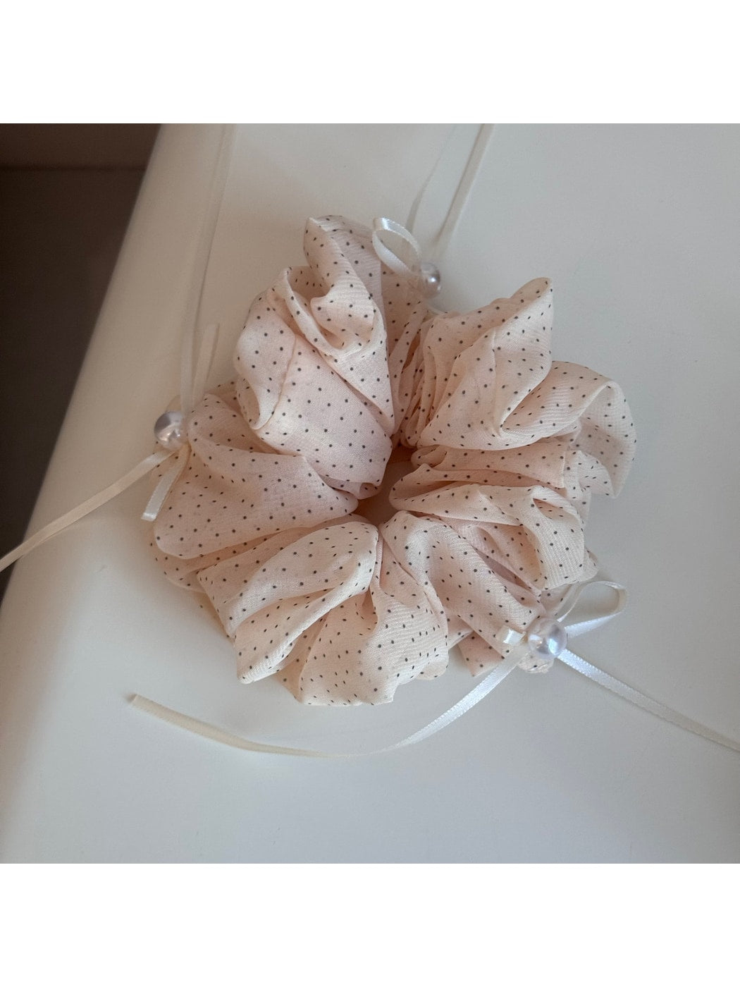 Beau - Polka Dot Ribbon Bow Detail Hair Claw Clip