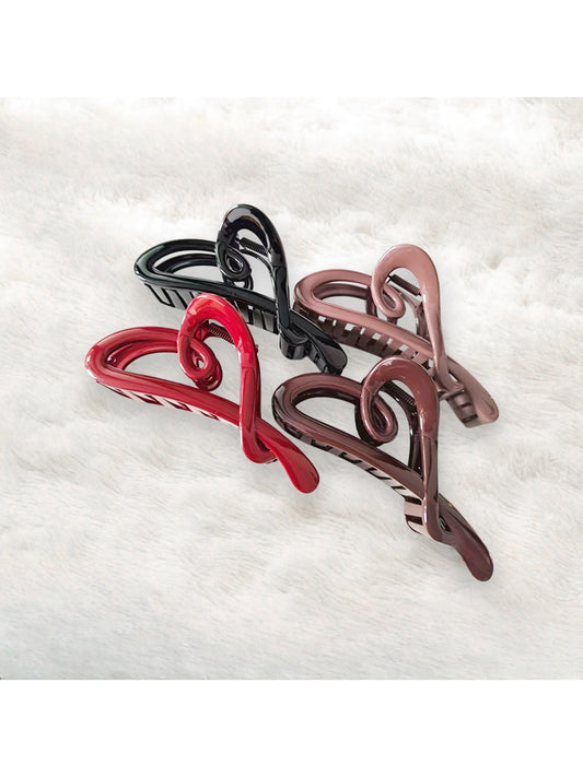 Beau - Minimal Heart Design Square Plastic Claw Clip