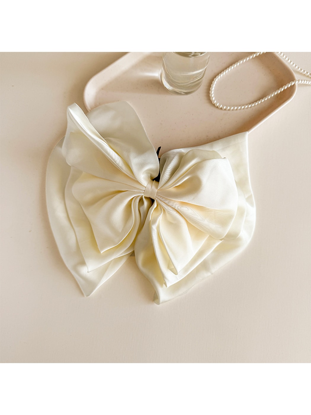 Beau - Layered Bow Polyester Claw Clip