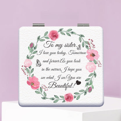 Mirroray - Floral Wreath Foldable Compact Makeup Mirror