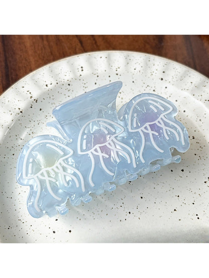 Top view of Beau gradient blue claw clip with smooth rounded design