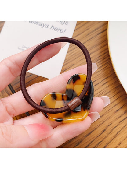 Gifty - Candy Color Heart Acetate Hair Ties Ponytail