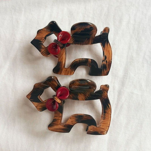 Beau - Playful Dog Shape Acetate Claw Clip