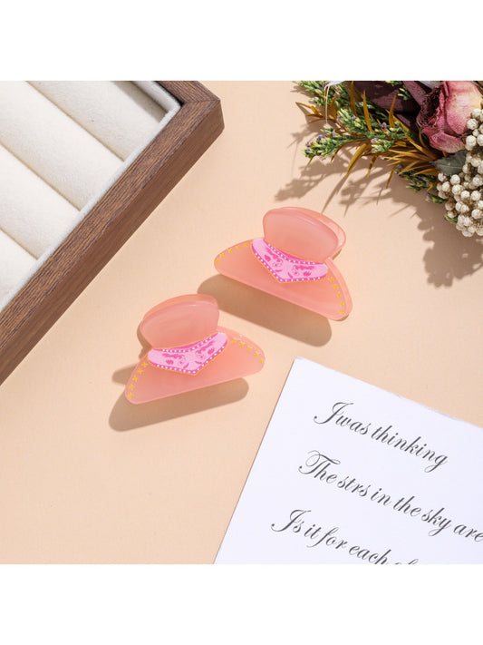 Beau - Pink Mini Triangular Hair Clip