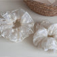 Gifty - Sheer Floral Beaded Ruffle Detail Scrunchie
