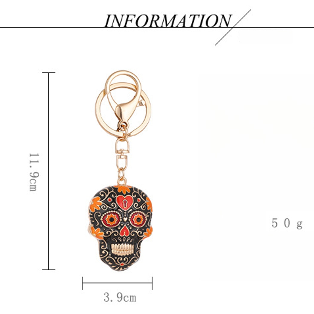 Keypus - Halloween Skull Pattern Bag Charm Keychain