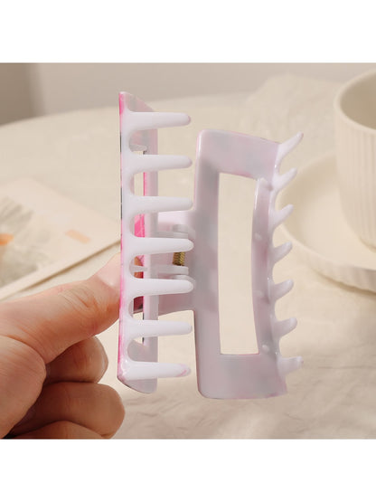 Beau - Openwork Grid Pattern Square Claw Clip