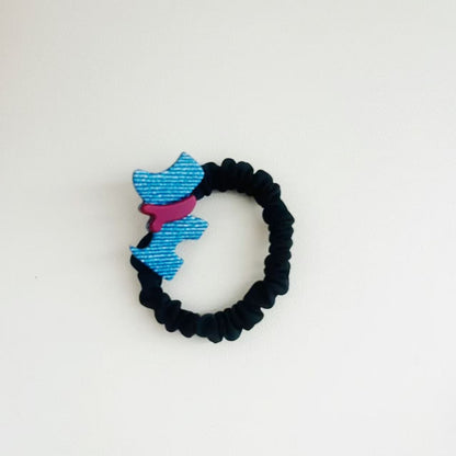 Gifty - Cartoon Dog Detail Fabric Ponytail Scrunchie