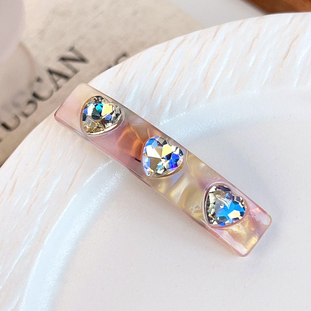 Beau - Vintage Heart Accent Acetate French Barrette