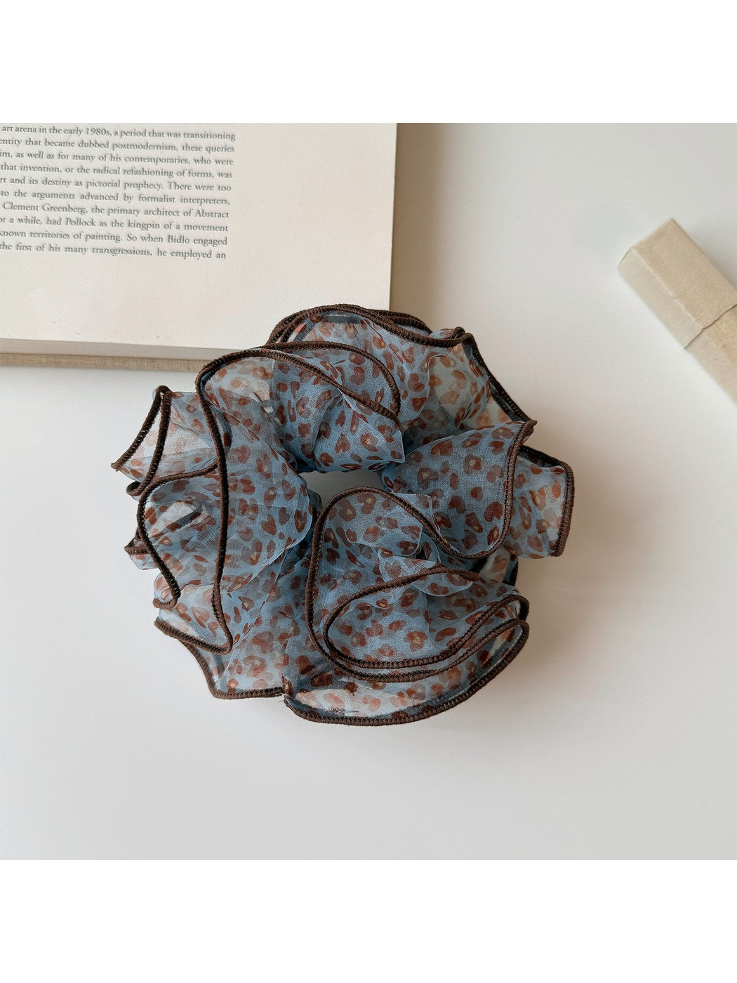 Gifty - Printed Four-Layer Mesh Ruffled Hair Scrunchie