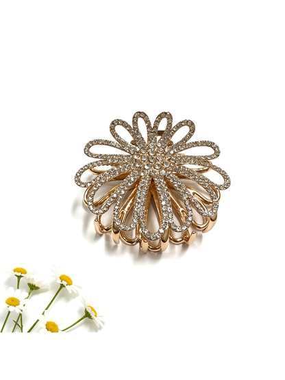 Beau - Petal Shape Rhinestone Hair Claw Clip
