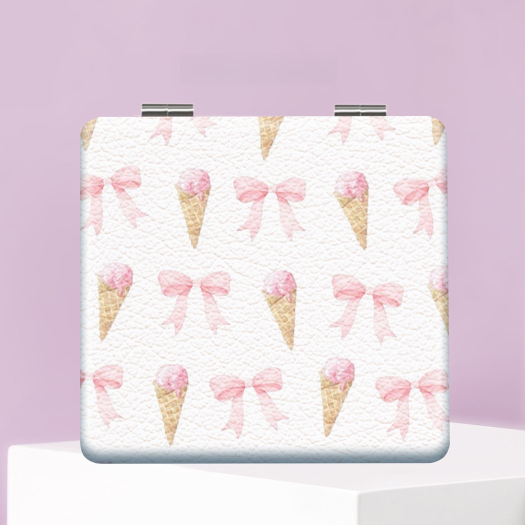 Mirroray - Foldable Fruit and Bow Print Makeup Mirror