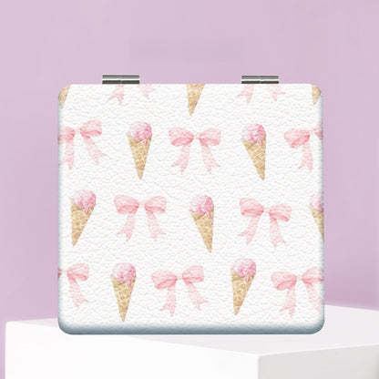 Mirroray - Foldable Fruit and Bow Print Makeup Mirror