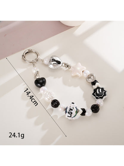 Keypus - Cartoon Acrylic Bow Star Beaded Phone Charm