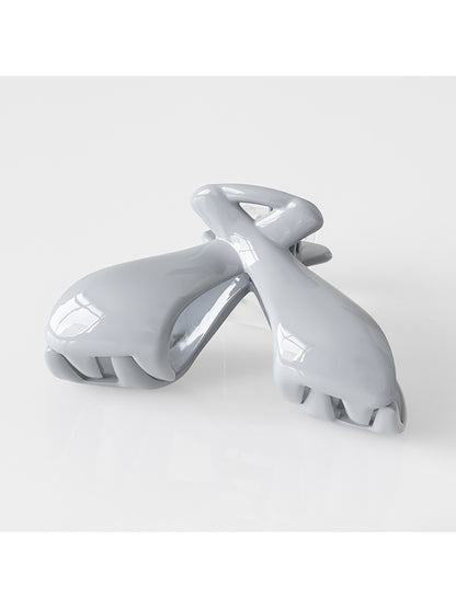 Beau - Solid Color Large Crossed Design Claw Clip